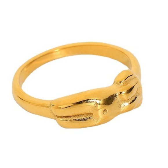 Woman's Body Gold Band Ring - Picture 1 of 3